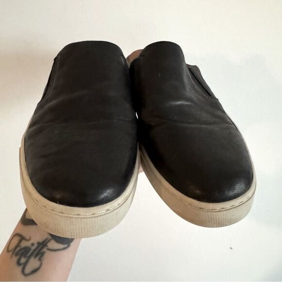Frye Ivy Black Leather Slip On Mule Sneaker - Picture 3 of 8